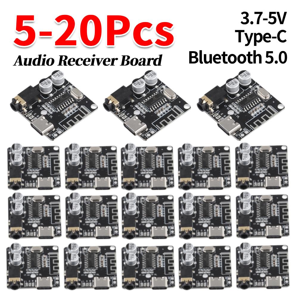 5-20Pcs Audio Receiver Board MP3 Bluetooth 5.0 Decoding Board Type-C Lossless Decoder Board 3.7-5V DIY MP3 Decoding Player Board