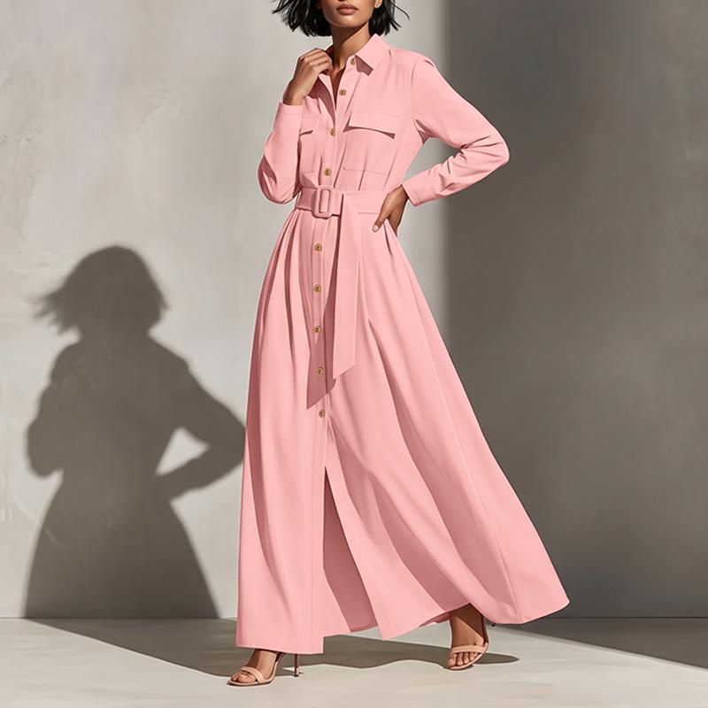 ZANZEA Women Formal Casual Turn Down Collar Long Sleeve Loose Long Shirt Dress