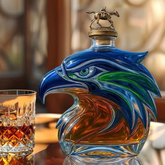 Láhev na whisky s orlí hlavou Unikátní skleněná karafa 3D Nádoba na likér pro whisky Víno Koktejly Kávu