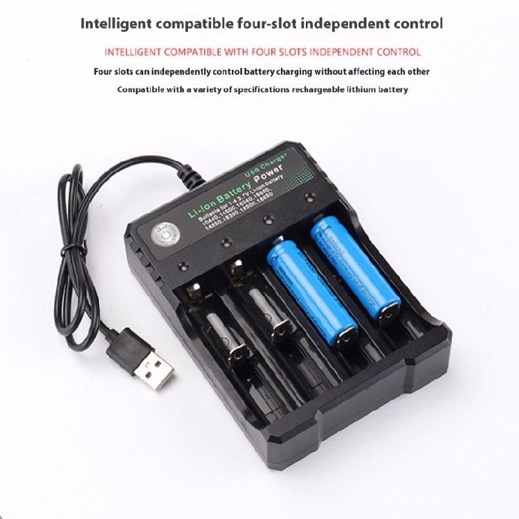 18650 Lithium Battery Charging Adapter 4 Slot USB Intelligent Battery Holder For 10440 14500 16340 16650 14650 18350 Battery