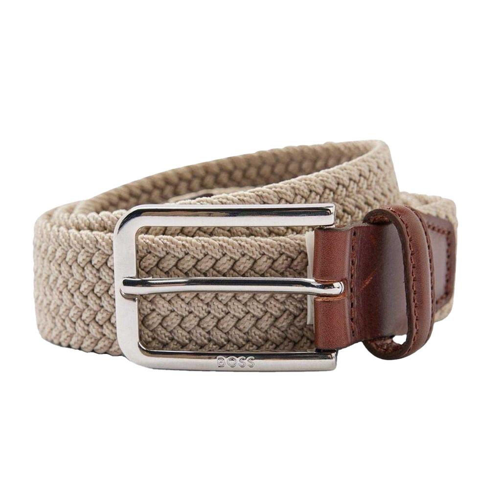 BOSS Mens Clorio Woven Leather Belt