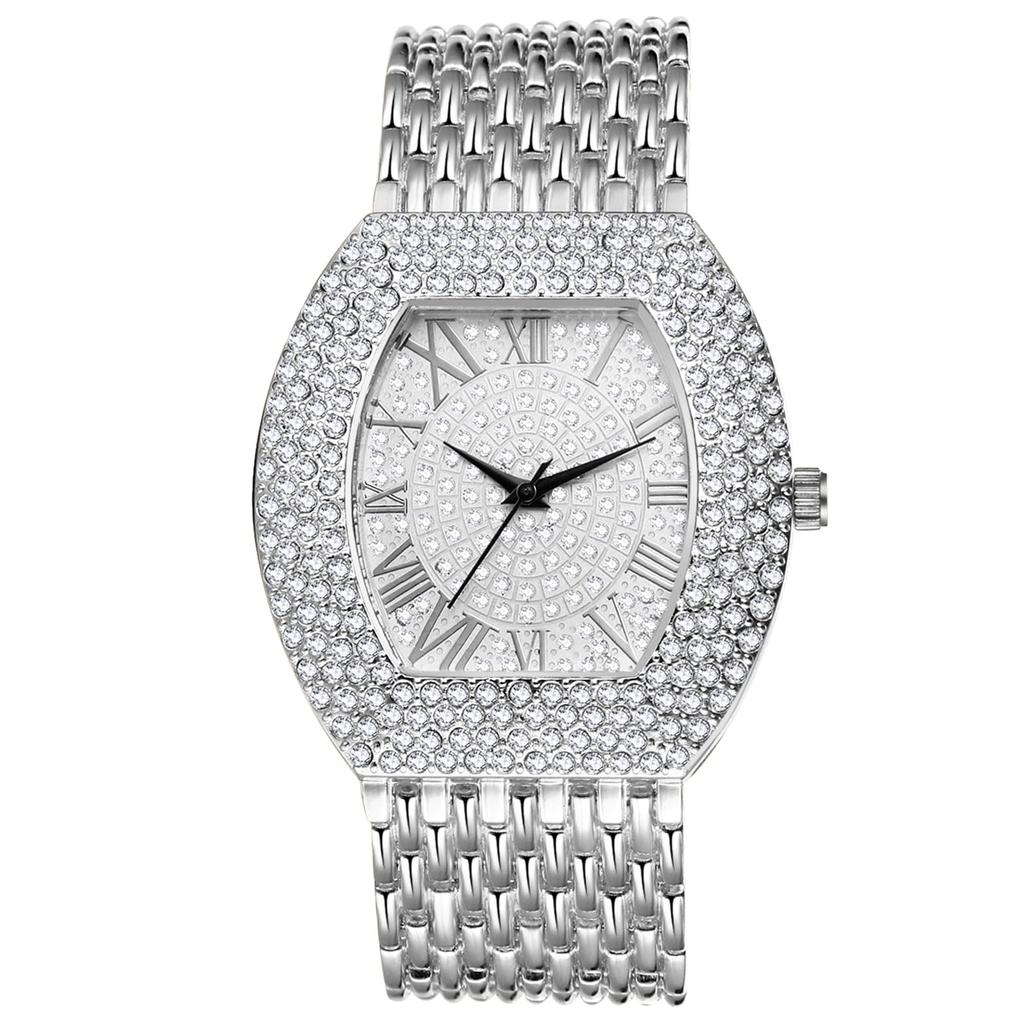 Hodinky s tlustým řemínkem Seiko Analogové Quartz Hodinky Čtvercové římské Hodinky Hodinky Zirkonové Diamantové Dámské hodinky Nerezová ocel Nastavitelné Unisex Business