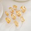 Geometric Three-Dimensional Cross Open Ring Fashionable Personality Smooth Alloy Ring Set