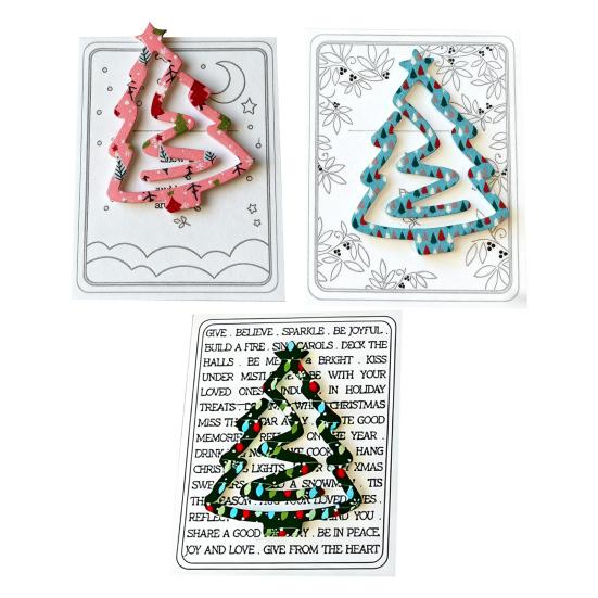 1/3Pcs Christmas Tree Bookmark with Card Tree Shape Acrylic Book Page Marker Clip Decoration Book Lovers Birthday Holiday Gift
