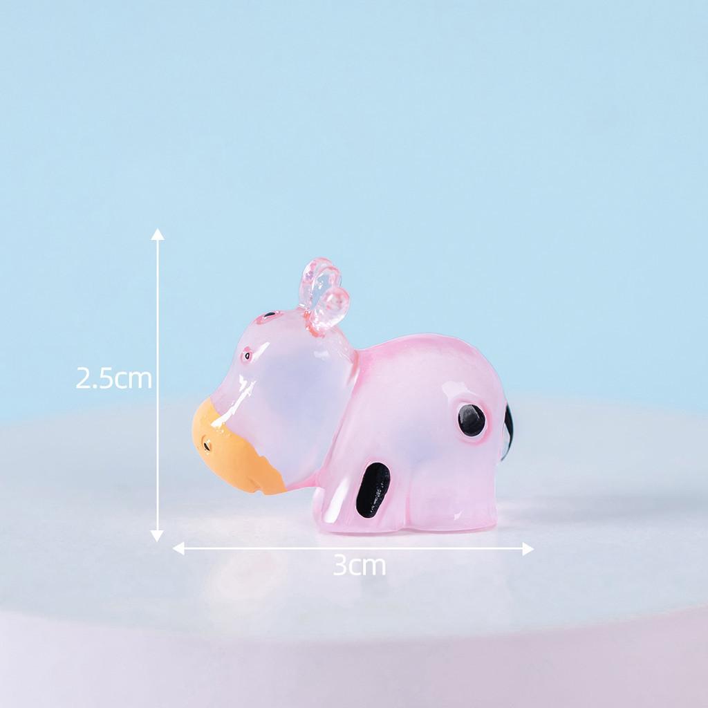 Cute Glowing Cow Resin Miniatures For Creative Landscaping And Table Decor