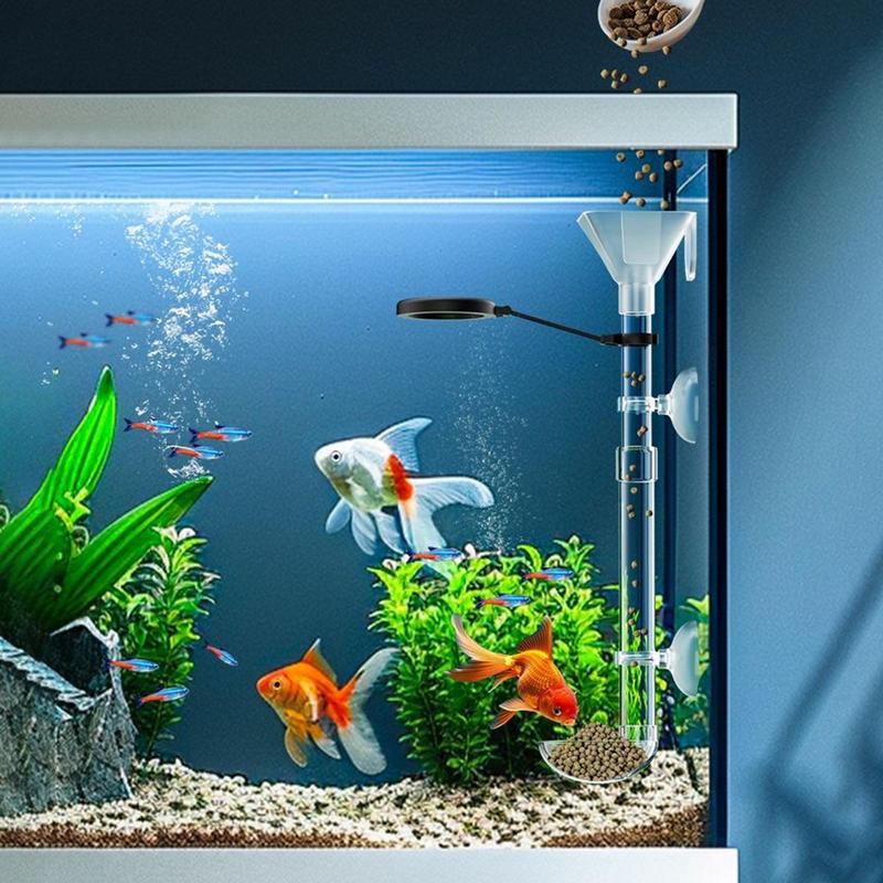 Aquarium Fish Tank Feeder Pipe Directional Telescopic Suction Cup Clear Dispenser For Vacation Shrimp Turtle Feeding Home Pond