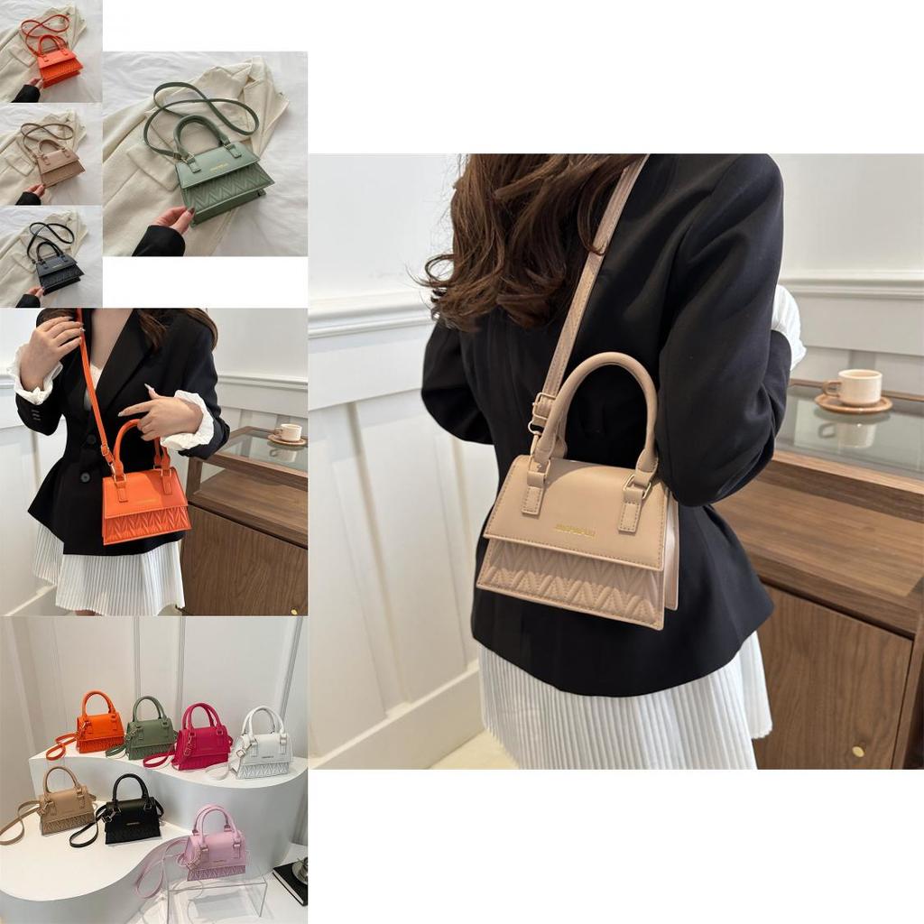 Stylish 2024 Spring Korean Vintage Casual Handbag In Black Khaki Orange Green And Pink Colors