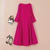 2023 Autumn/Winter Plus Size Women's Rose Red Dress with New Elegant Style