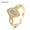 4*6mm Horse Eye New Luxury Classic Sparkling Zircon Engagement Wedding Ring 18KGold Plated White Gold