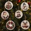 6PCS Diamond Painting 3d Mixed-sized Pearl Beads Snowflake Shape Xmas Pearl Suncatcher Kit Diy Craft Festive Wall Decor Pendant