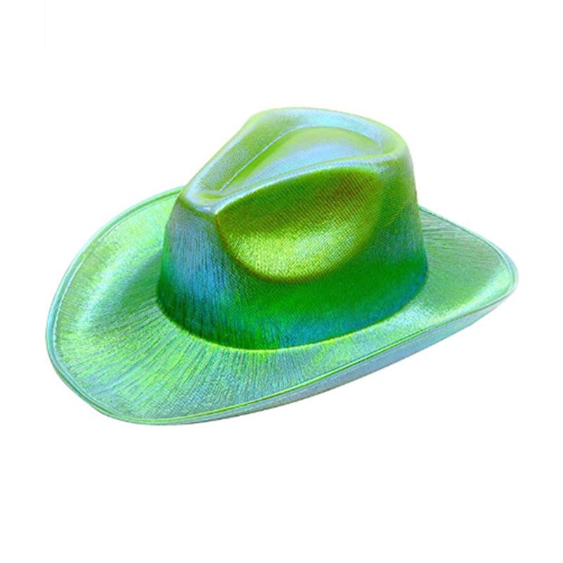 Iridescent LED Light-up Sequin Cowboy Hat for Christmas and Halloween Carnival