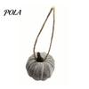 Indoor Autumn Harvest Decoration Velvet Pumpkin Hanging Decor, Fall Ornaments with Caramel And Orange Decor Jute Rope, Thanksgiving Halloween