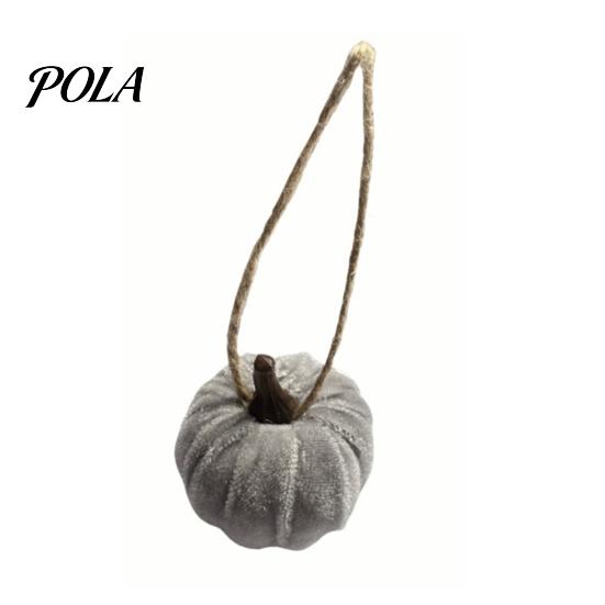 Indoor Autumn Harvest Decoration Velvet Pumpkin Hanging Decor, Fall Ornaments with Caramel And Orange Decor Jute Rope, Thanksgiving Halloween