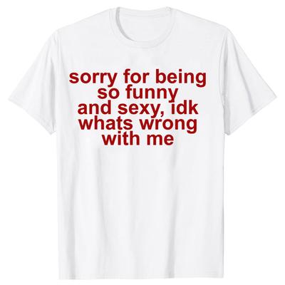 Sorry for Being So Funny and Sexy Whats Wrong with Me T Shirts Humor Streetwear Tee Shirt Short Sleeve Unisex Loose Clothing