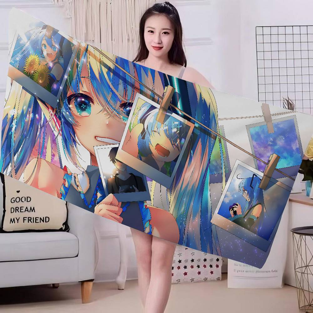 Virtual Singer M-Miku Cute Big Microfiber Beach Towels Quick Dry Towel Sand Beach Towels Pool Towel for Travel Swim Pool Yoga