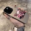Pink Supercar Print Electroplate Silver IMD Phone Case For iPhone 17 16 15 14 13 12 11 Pro Max X XS XR 7 8 Plus 17 Air 16E Cover