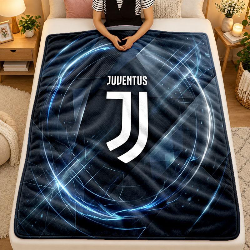 Flanel Battaniye Juventus FC Sıcak Yumuşak Atkı Battaniye İç Mekan Kanepe Yatak Oturma Odası Kullanımı İçin
