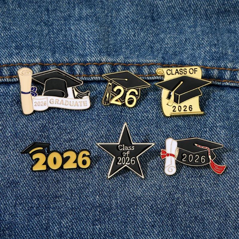 Class of 2026 Graduation Enamel Pin Graduation Cap Brooch Badge for Backpack Clothing Accessories Jewelry Gift Women Men Student