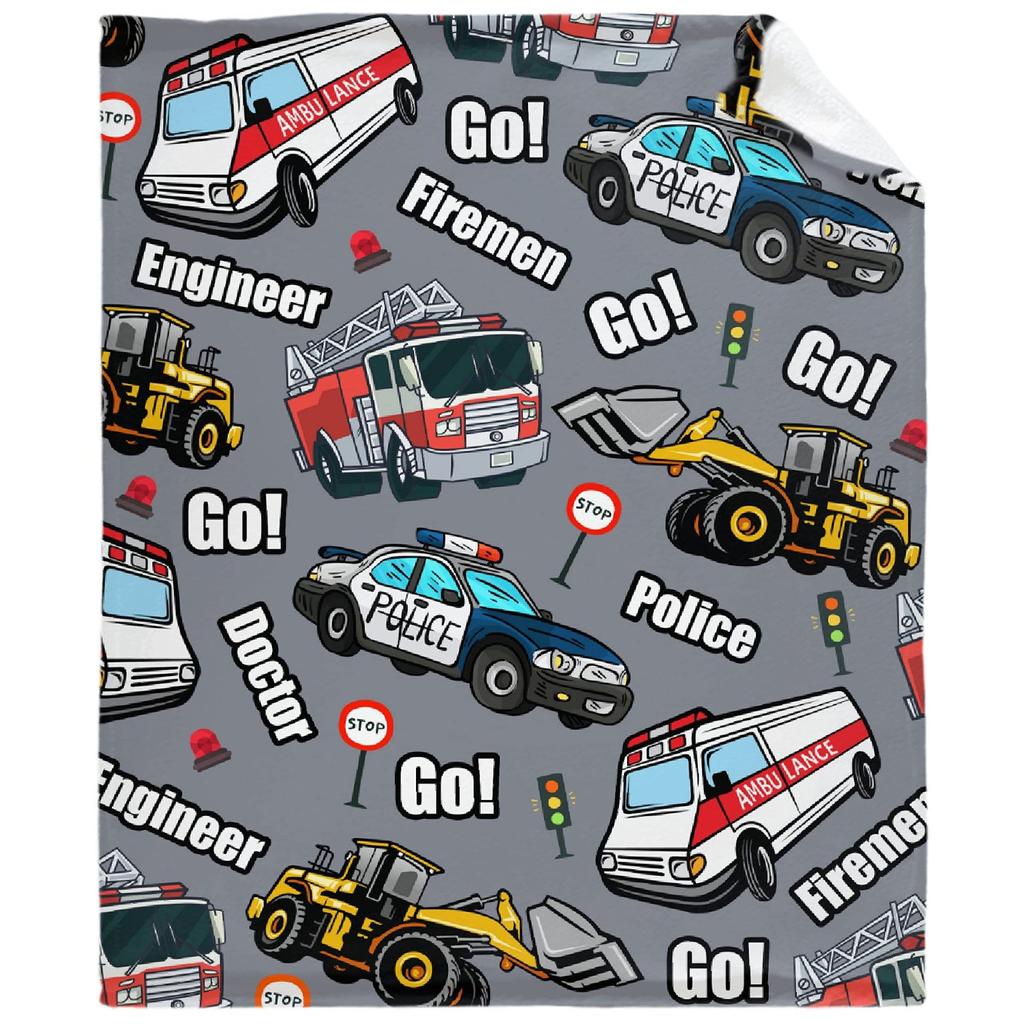 Firefighter Theme Printed Blanket for Sofa Bed Travel Camping Living Room Office Conditioning Blanket for All Seasons Gifts