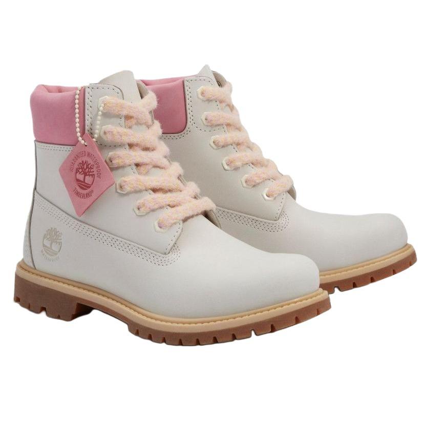 Timberland Premium Series Warm Waterproof Versatile Comfortable Outdoor Boots Women Boots Gray Pink A2HR8-EX4