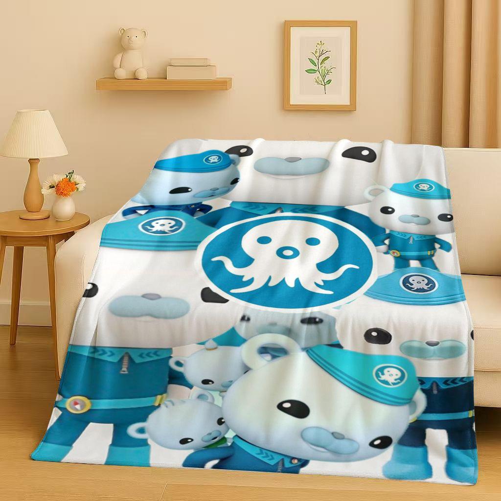 Süße Octonauts Barnacles Cartoon Flanelldecke, Ultraweiche Warme Plüschdecke für Zuhause Schlafzimmer Bett Sofa Abdeckung Büro Reise Kind