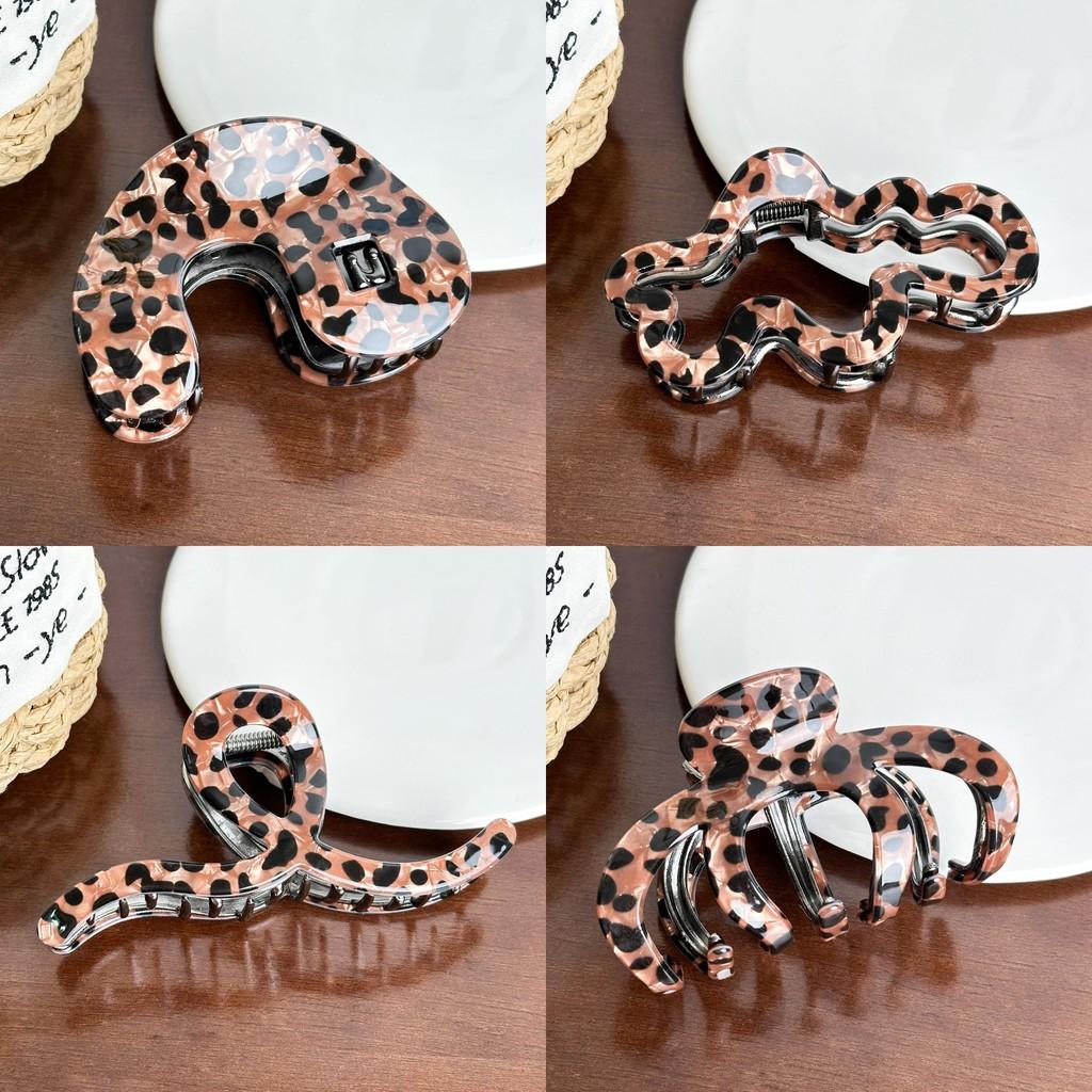Elegant Vintage Leopard Print Hair Clip Featuring Durable Alloy Material For Stunning Updos And Everyday Styles