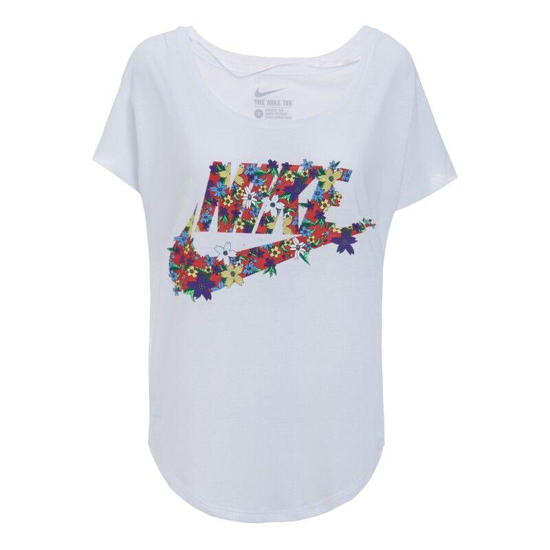 Nike Signal T Shirts Women s White Crew Neck Moderate 718611-100 XL