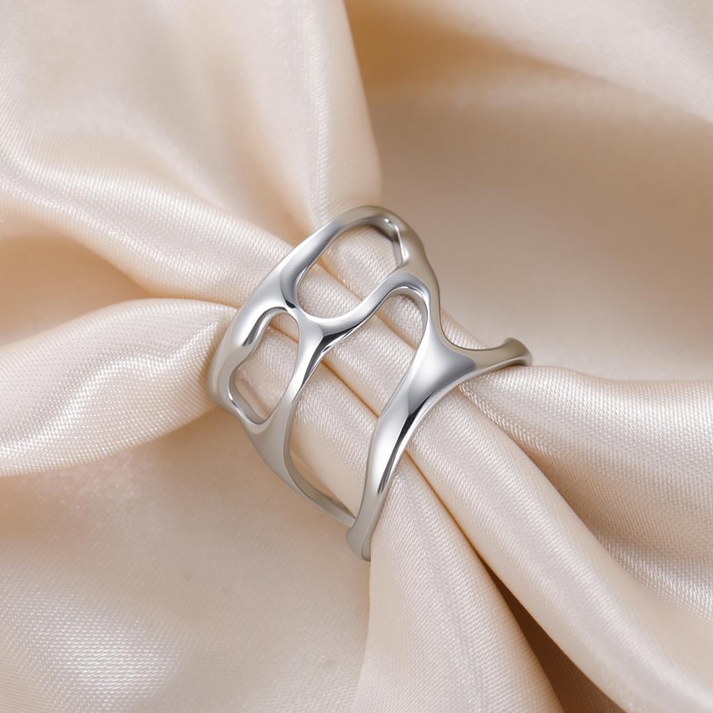 Cazador Adjustable Geometric Rings for Women Stainless Steel Punk Y2K Jewelry Gold Plated Open Finger Rings 2026 Trend