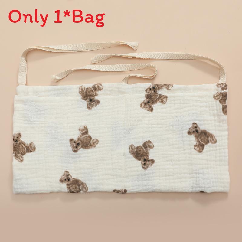 Baby Bedside Storage Bag With Double Pockets Made Of Cotton For Nursery Organization