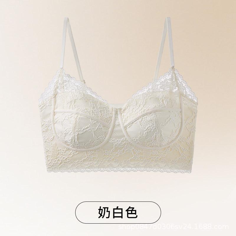 Liquid Foundation Underwear Women's Summer Thin Collection Anti-sagging Non-marking Thin Shoulder Strap Lace Back Bra Cover