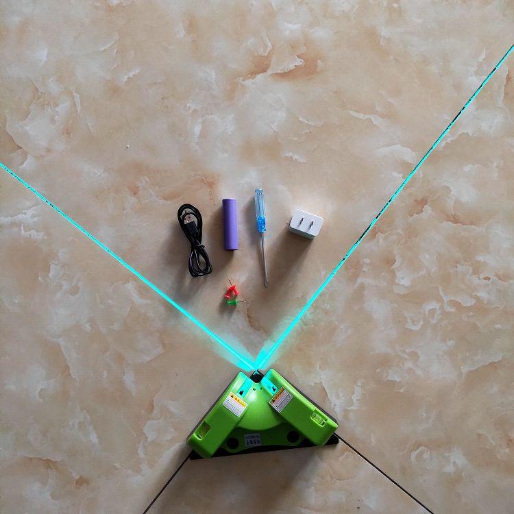 Vysoce přesný zelenomodrý laserový vodováha s jemnou čárou a značením pravého úhlu