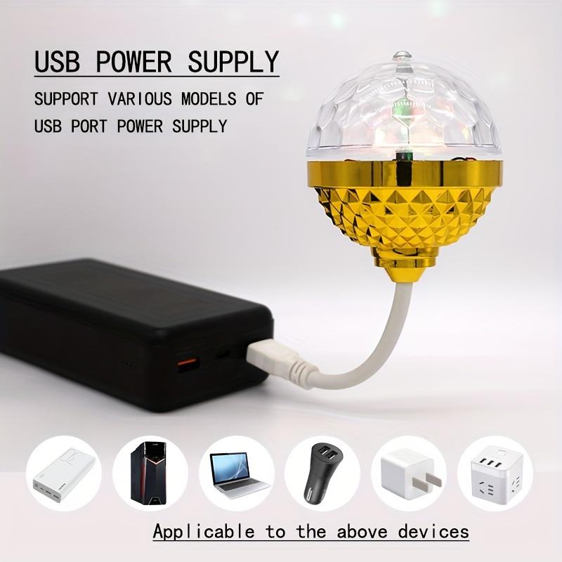 RGB Disco Ball Light USB Powered 360 Rotating Multi-Color Stage Lamp Tabletop Flashing Party Light ABS Body