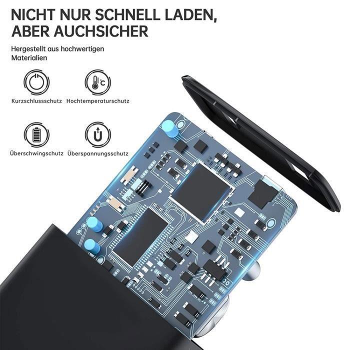 Chargeur 30W - E.F.Connection - PD 20W + QC 3.0 - Câble USB-C - Compatible Redmi 14C/13C/Note 13/Note 14 4G/5G