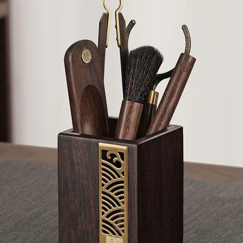 Jia Kang Ming Solid Wood Tea Ceremony Tool Set with Coasters