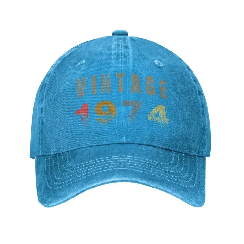Vintage 1974 People 50th Birthday Baseball Cap Merch Casual Distressed Cotton 50 Years Old GIft Dad Hat Men Women Trucker