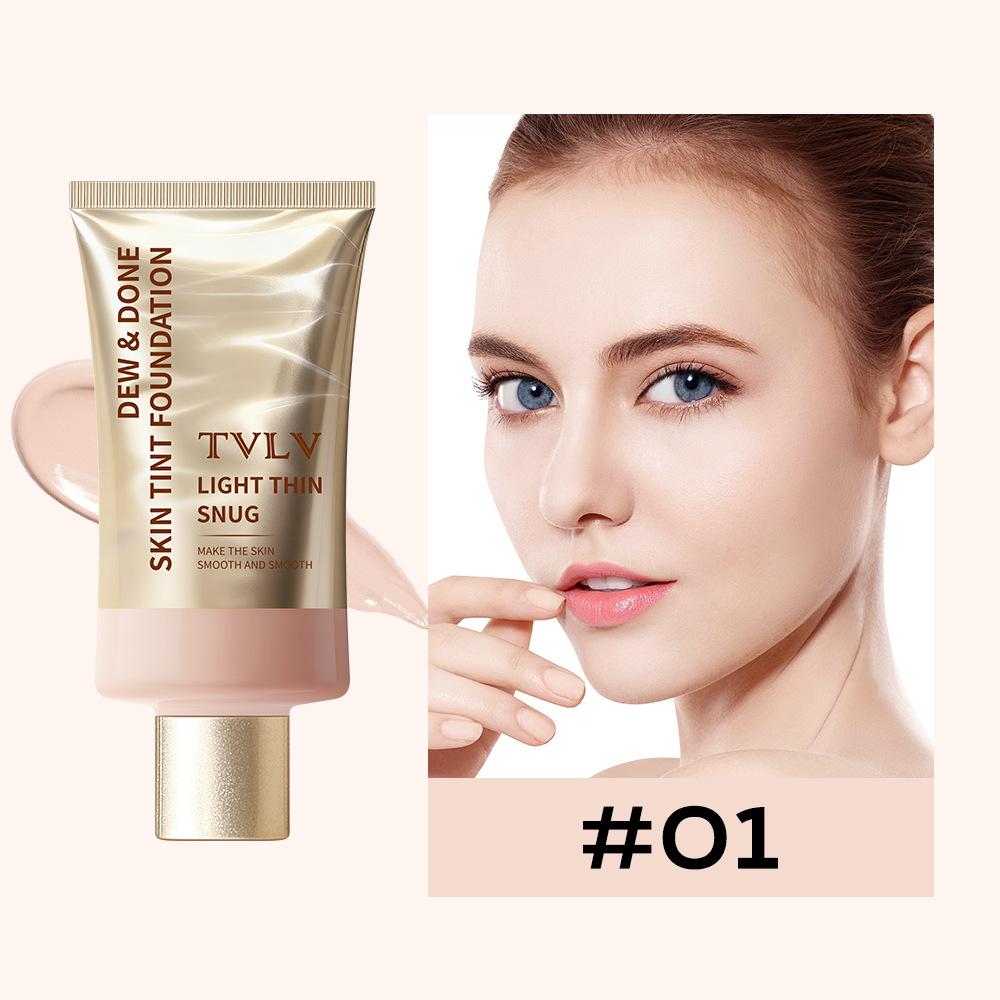 TVLV farbige feuchtigkeitsspendende Foundation Flüssigkeit: Cremig, Klar, Schmilzt in die Haut ein, Natürliche Abdeckung für Aknenarben, Zartes Farb-Make-up 45ml