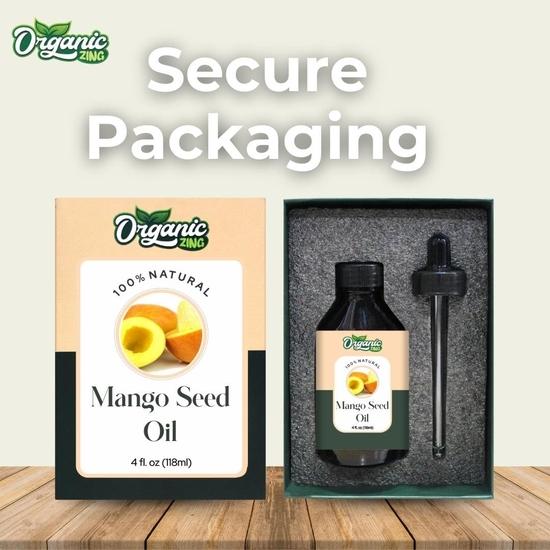 Organic Zing Mango Seed (Mangifera Indica) Oil | Pure & Natural Carrier Oil for Skincare, Hair Care & Massage - 118ml