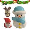 Enamel Christmas Figurines for Kids Vinyl Figurines, Cute Santa Claus Snowman Reindeer Mini Statue, Holiday Decorations Micro Landscape Small Desktop