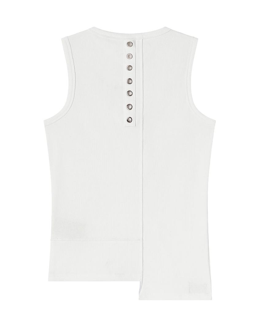 Hapeuaenhapeu Asymmetrical Layered Sleeveless Top Wh Man (Eyelet)