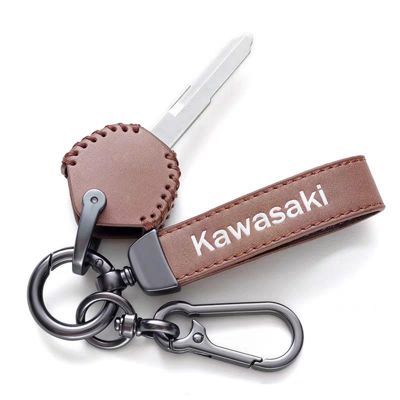 Leather Car Key Case Cover Shell For Kawasaki Z650 Z 650 Z650RS Ninja 650 2017 - 2023 2024 2025 CNC Auto Keychain Accessories