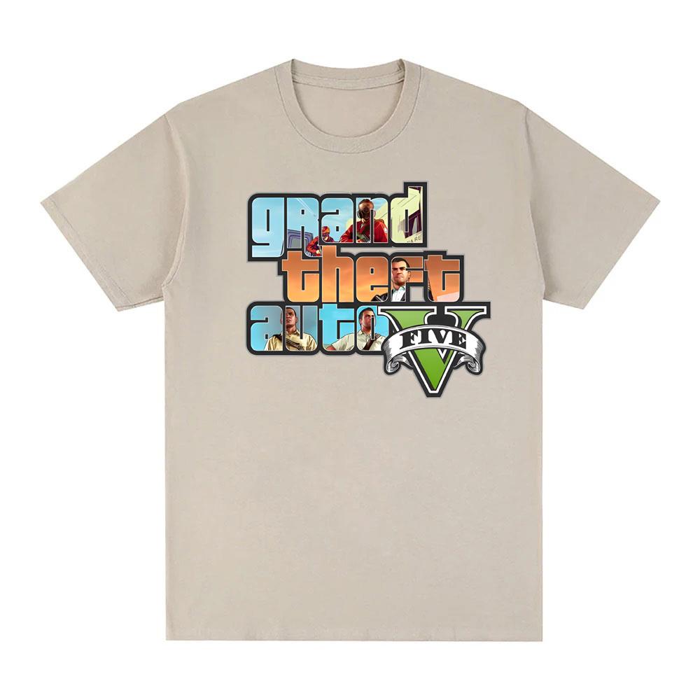Summer Grand Theft Auto V Game Graphic Printing T-shirts Men/Women's Unisex 100% Cotton Tees Harajuku Comfortable Tops
