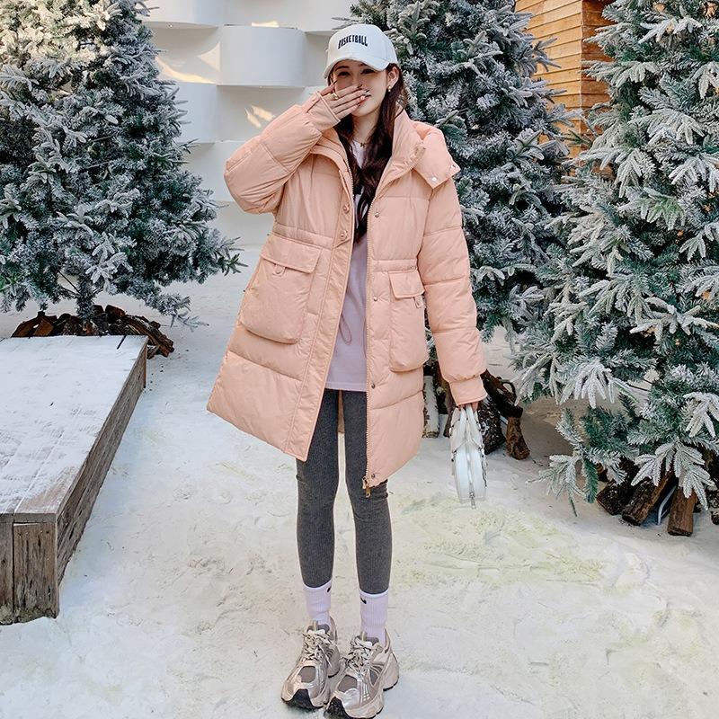 2025 New Winter Fashion Women Long Down Cotton Coat Loose Korean Style Warm Jacket Trendy