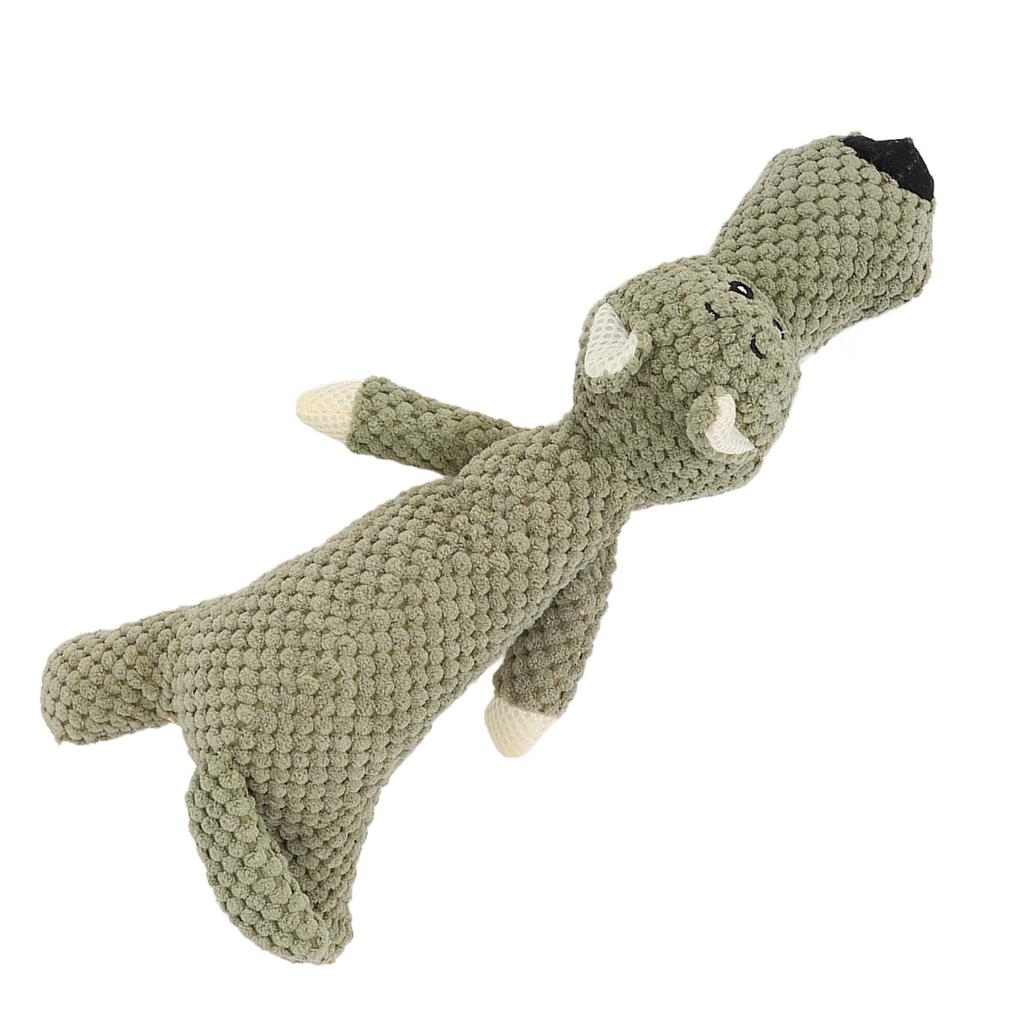 Hund Quietschspielzeug Zahnreinigung Interaktiv Niedlich Wolf Form Plüsch Welpen Kauspielzeug für Kleine Mittelgroße