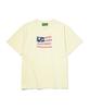 Maineimijeupiteo Usa Flag Applique T-Shirt - Vintage Yellow