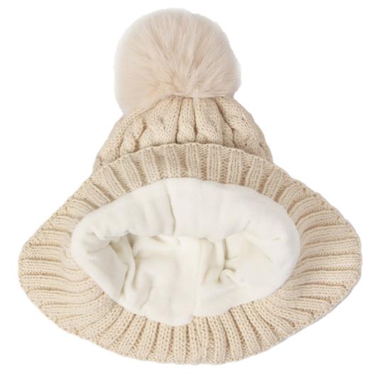 3Pcs/Set Kids Hat Scarf Gloves Set Colorful Twist Texture Hat Thickened Plush Lining Neck Gaiter Knitted Gloves Set