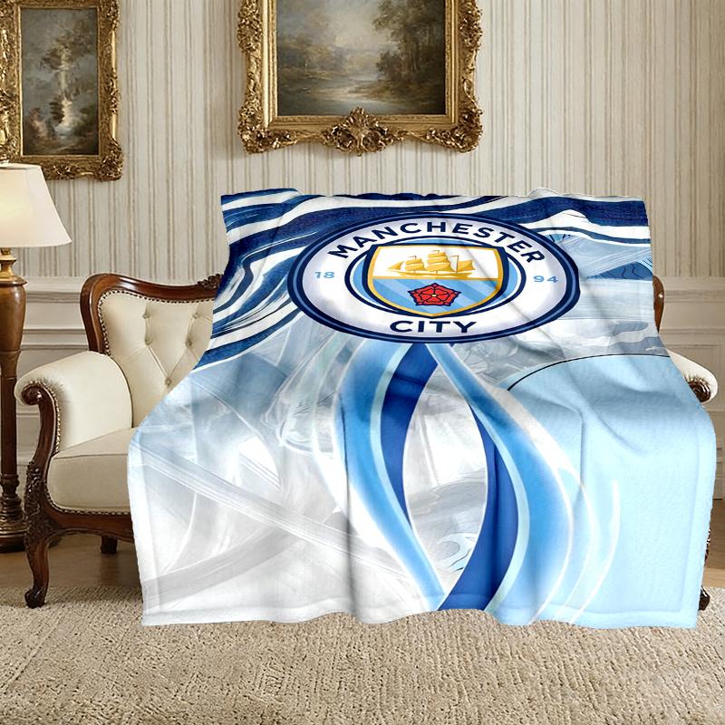 Manchester United Manchester City Pattern Blanket, Cozy Blanket for All-Season Comfort on Sofas, Beds, Office, Car, Camping and Travel