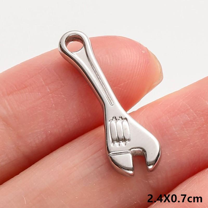 5pcs No Fade Tools Axe Wrench Sword Daily Supplies Charm Pendant For DIY Jewelry Making Accessories Keychain Earring Connectors