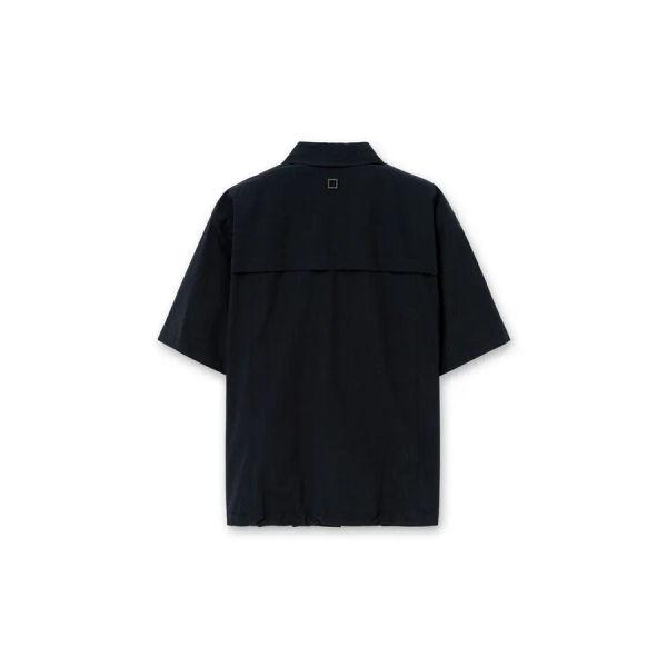 [wooyoungmi] Navy Short Sleeve Cotton Shirt W261SH34845N