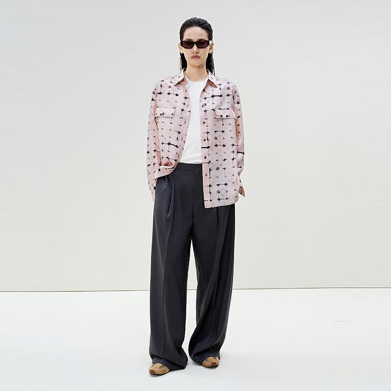 LESS 2025 Spring Loose-Fit Mulberry Silk Long Shirt
