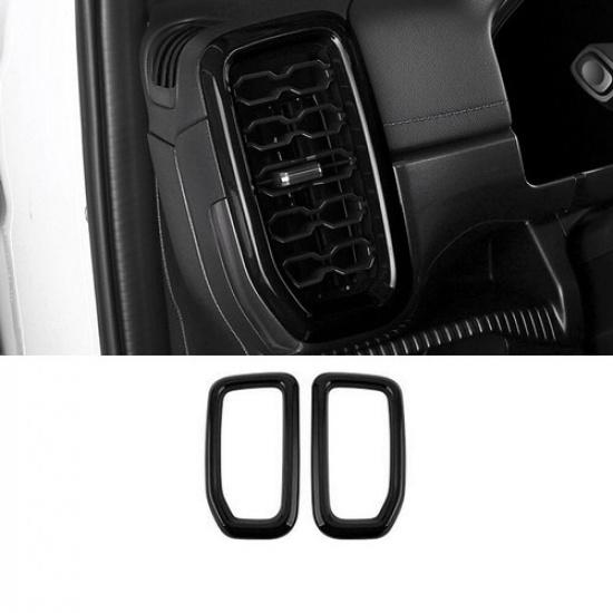 Car Console Side Outlet Vent Frame Cover For Ford Ranger -2024 Bright Black